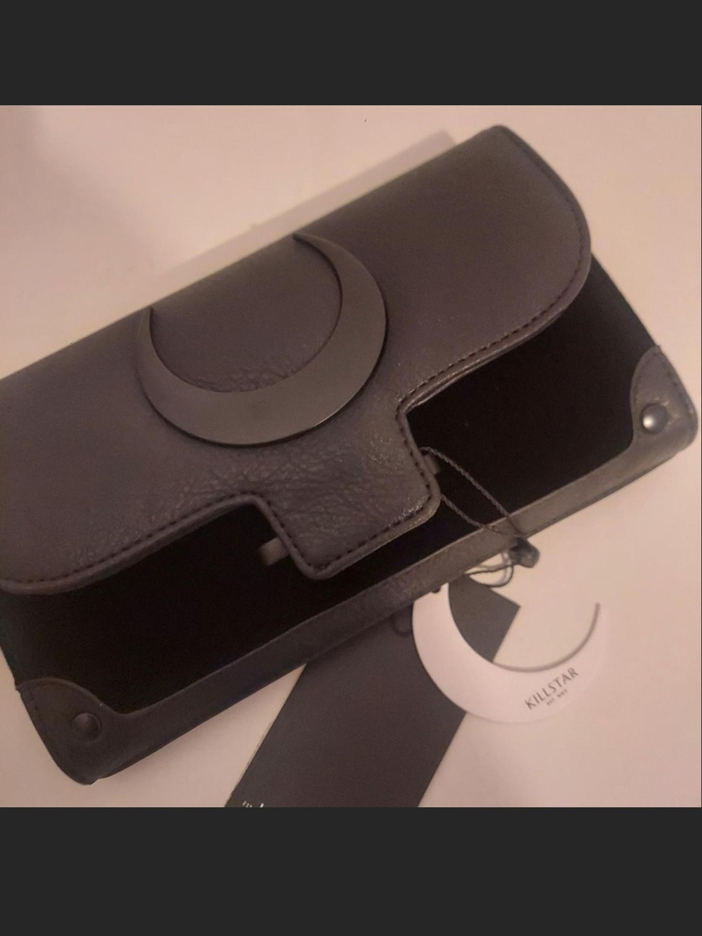Killstar Matte Black Crescent Flap Wallet